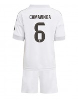 Real Madrid Eduardo Camavinga #6 Hjemmedraktsett Barn 2025-26 Korte ermer (+ bukser)